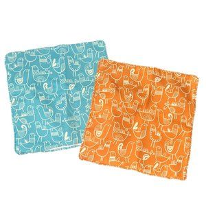 Artzy Boho Bird Graphic Decorative Accent Pillow Covers Mod Retro Art 19 x 19